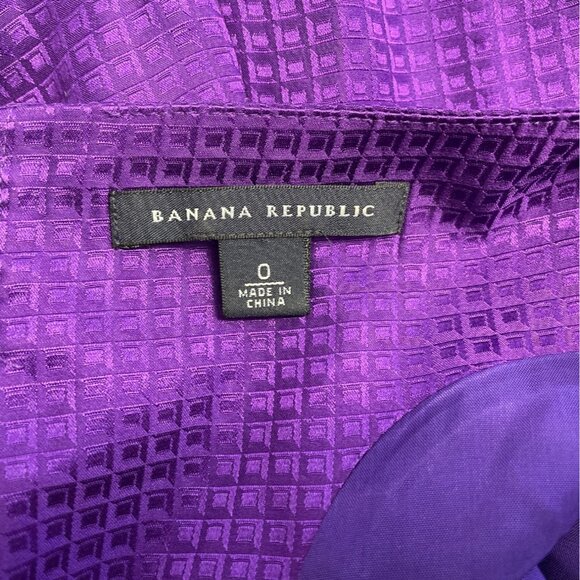 Banana Republic Women’s Purple Puff Sleeve Knee Length A-line Dress Size 0 - Picture 6 of 8